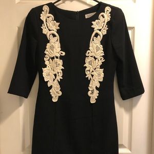Black embroidered dress